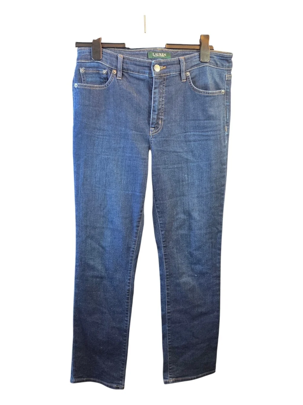 Ralph Lauren Premier Straight-Leg Mid/Dark Blue Jeans Size 8 - Picture 2 of 8